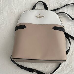 Kate Spade Elegant White and Tan Staci Dome Backpack